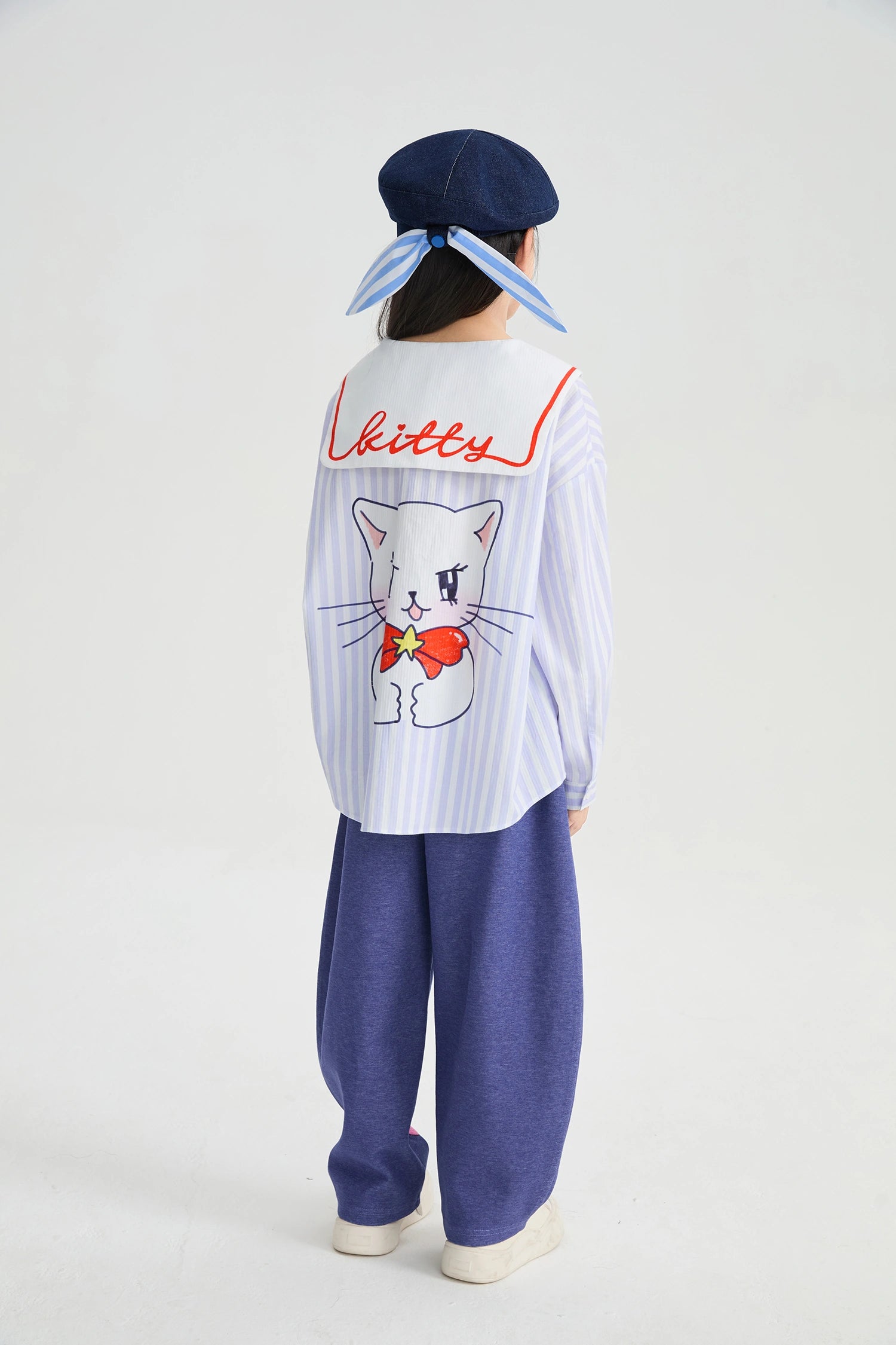 Poco Blush Sailor Kitty Striped Shirt