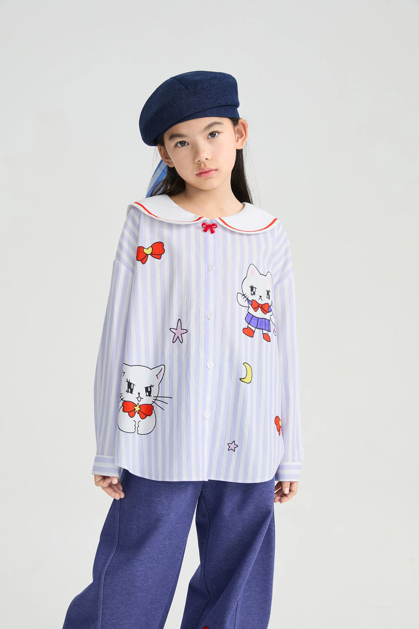 Sailor Kitty Striped Shirt by Poco Blush, image 4