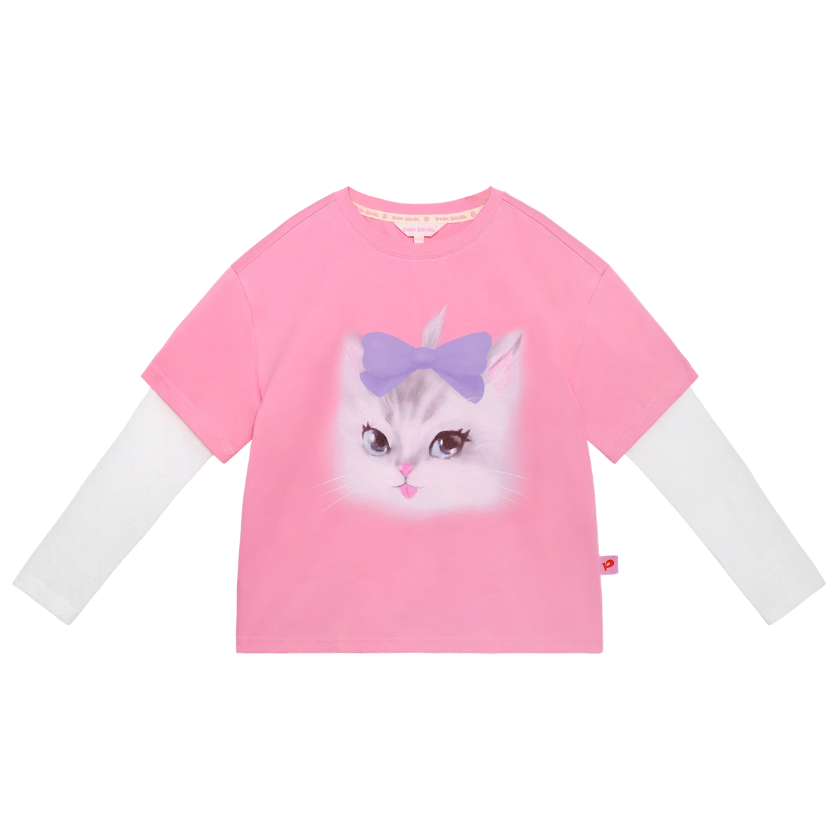Poco Blush Kitty Warriors Layered T-Shirt Pink