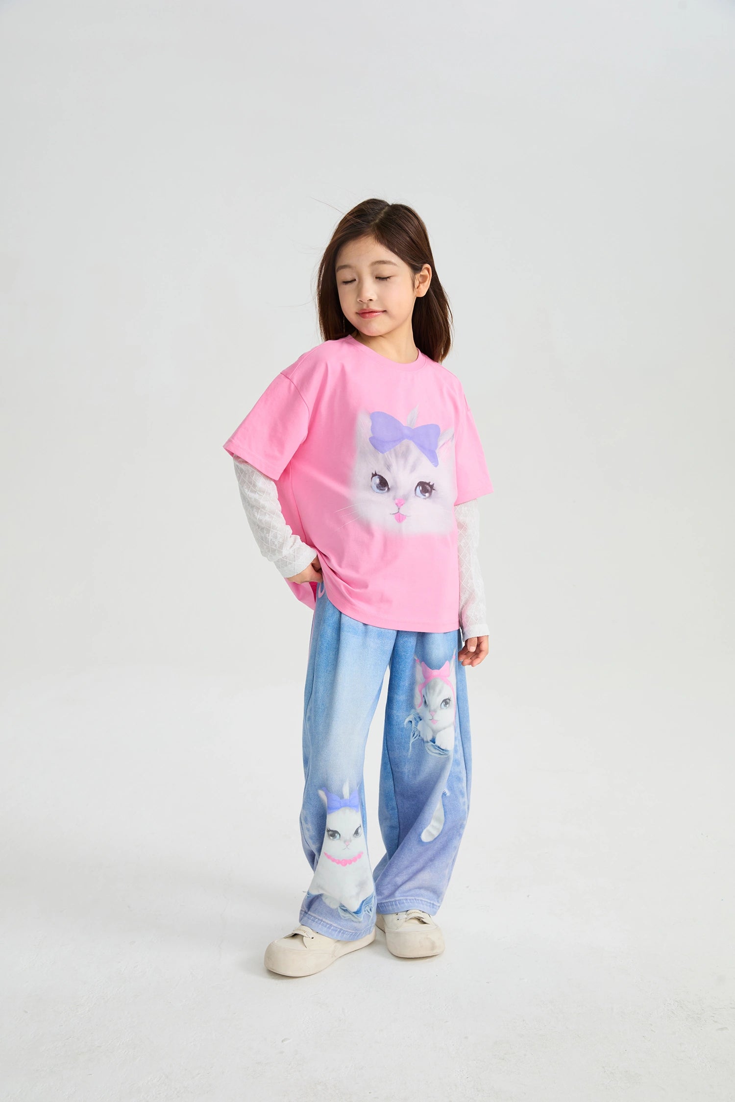Poco Blush Kitty Warriors Layered T-Shirt