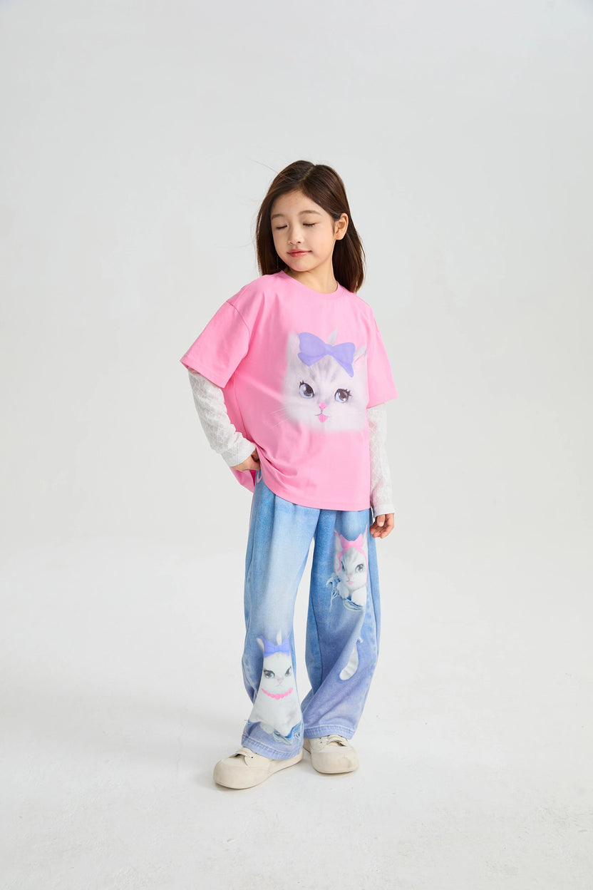 Kitty Warriors Layered T-Shirt by Poco Blush, image 7