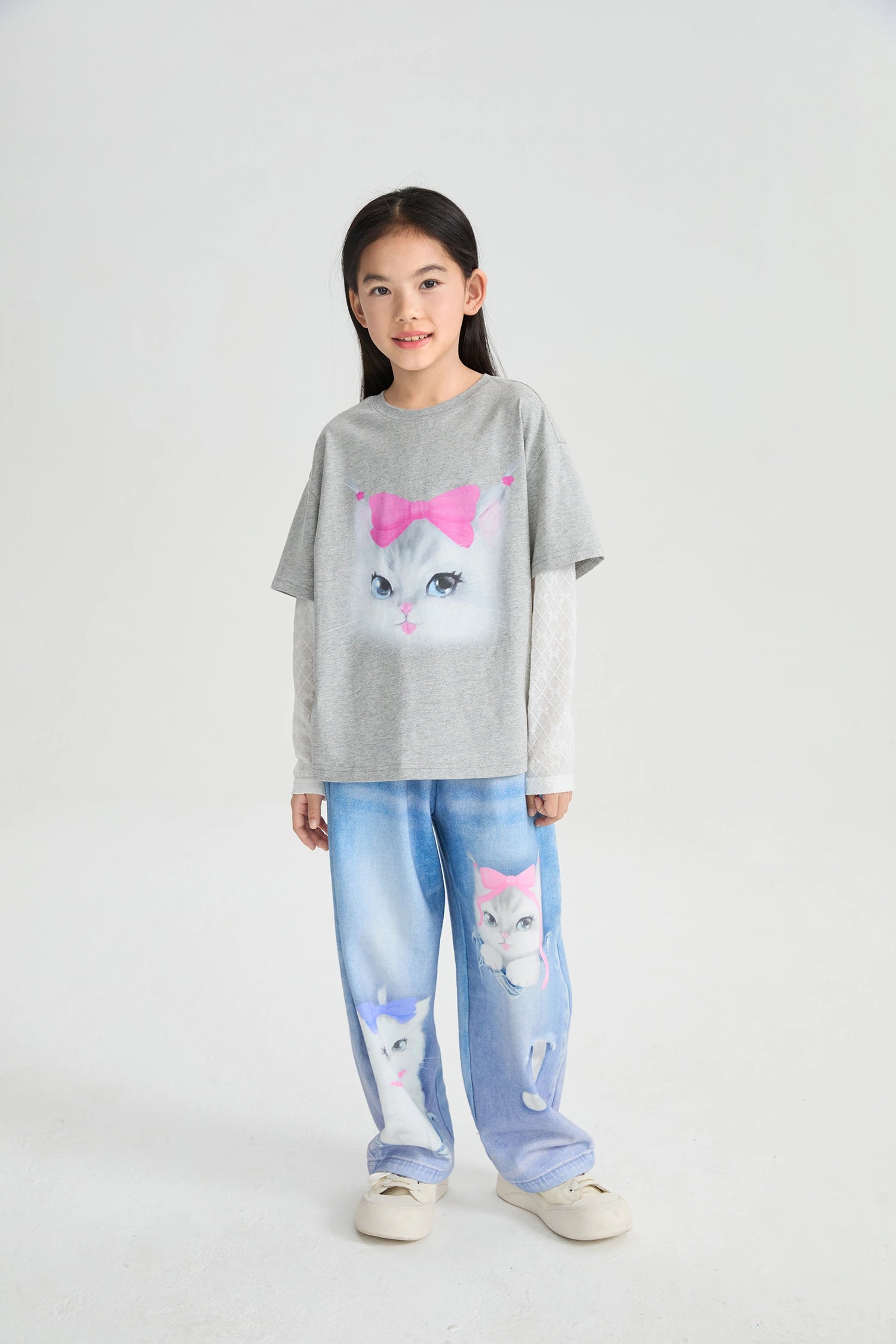 Poco Blush Kitty Warriors Layered T-Shirt