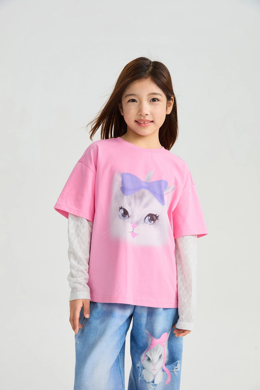 Kitty Warriors Layered T-Shirt by Poco Blush, image 3