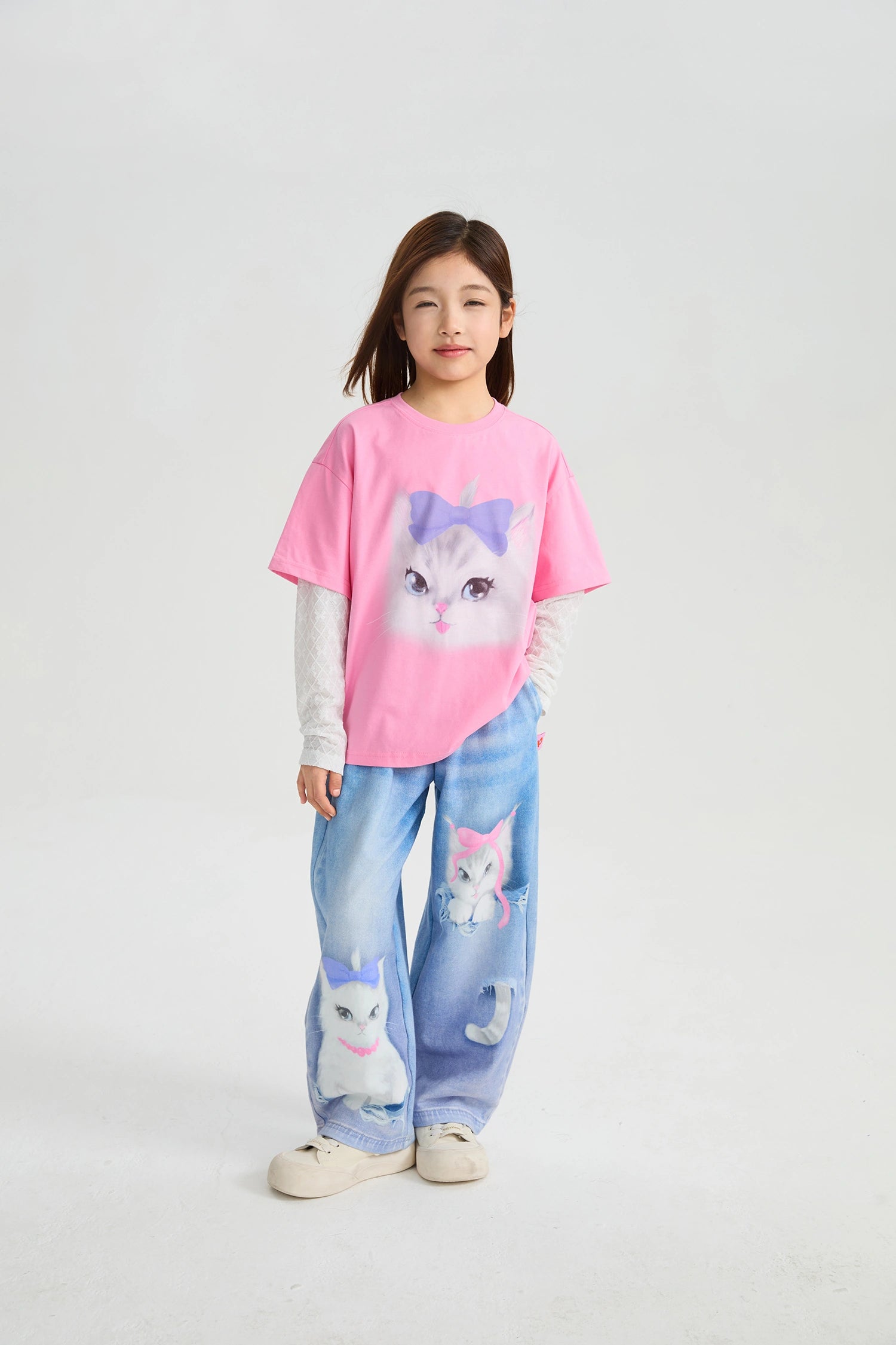 Poco Blush Kitty Warriors Layered T-Shirt