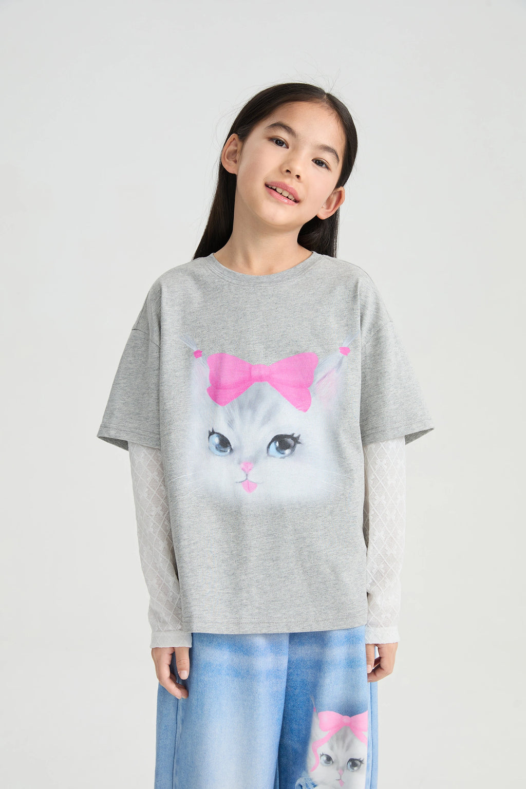 Poco Blush Kitty Warriors Layered T-Shirt