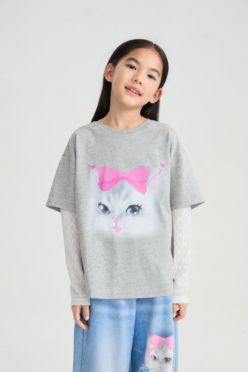 Kitty Warriors Layered T-Shirt by Poco Blush, image 4
