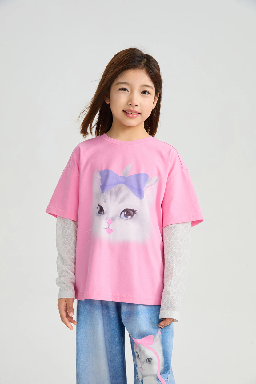 Kitty Warriors Layered T-Shirt by Poco Blush, image 5