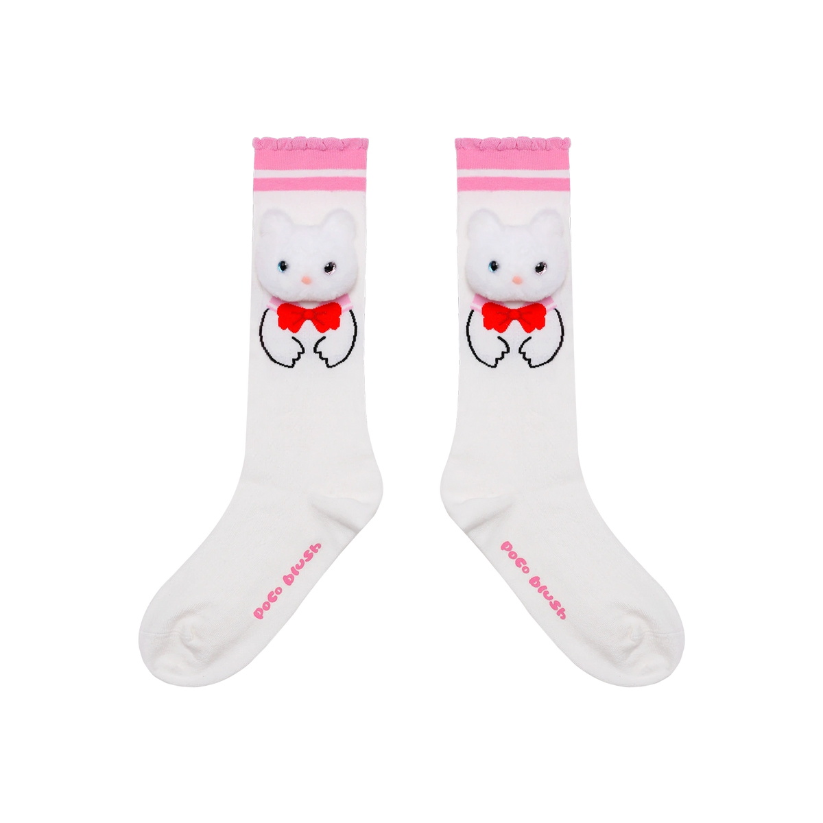 Poco Blush Kitty Warriors Knee Socks Pink