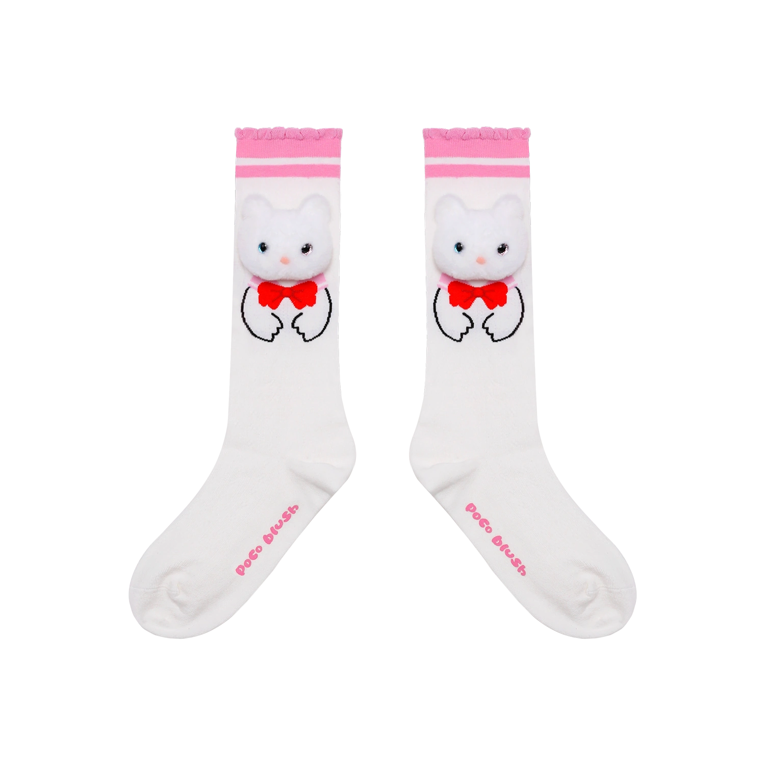 Poco Blush Kitty Warriors Knee Socks Pink