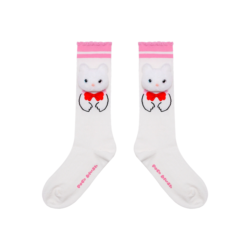 Kitty Warriors Knee Socks by Poco Blush