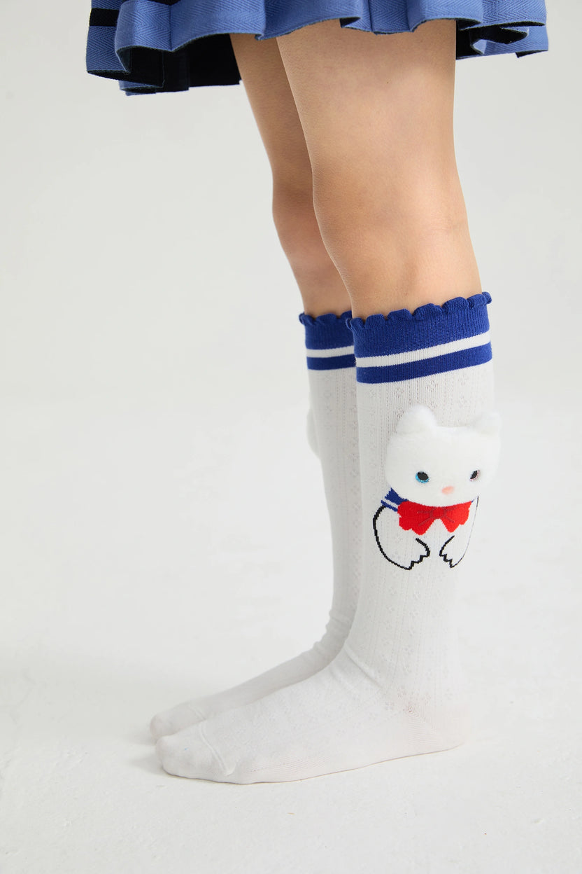 Kitty Warriors Knee Socks by Poco Blush, image 13