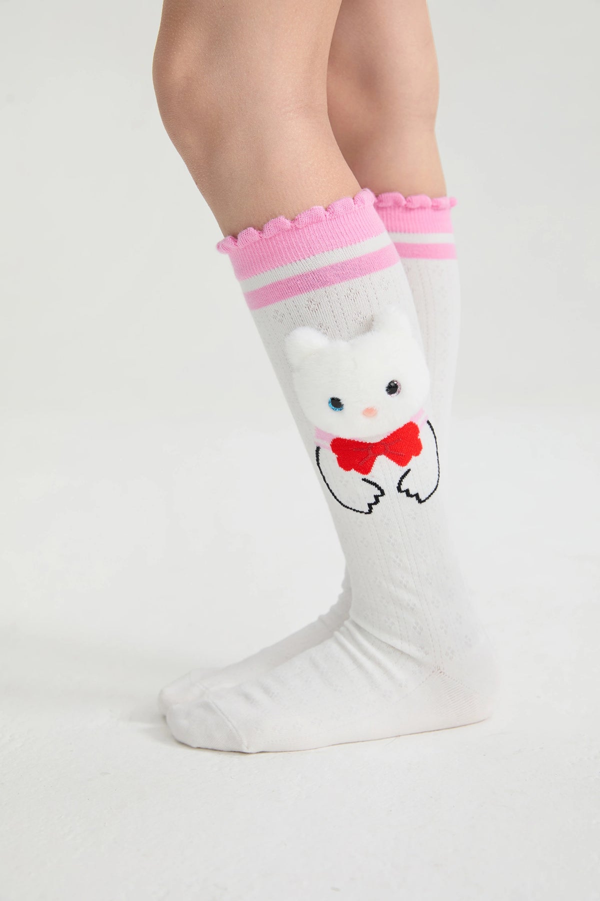 Poco Blush Kitty Warriors Knee Socks