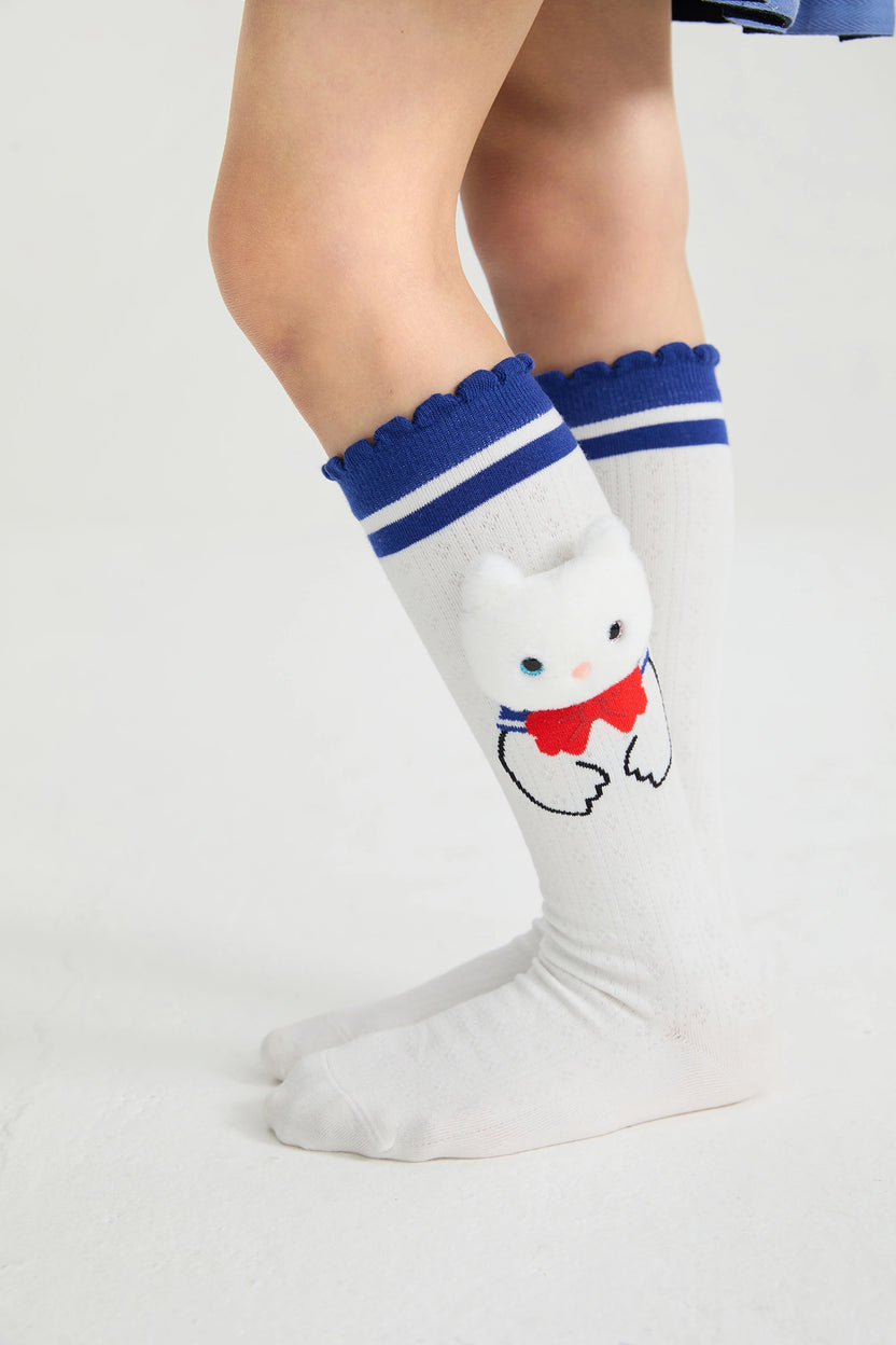 Kitty Warriors Knee Socks by Poco Blush, image 5