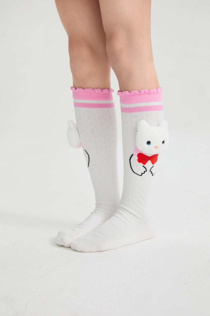 Kitty Warriors Knee Socks by Poco Blush, image 11