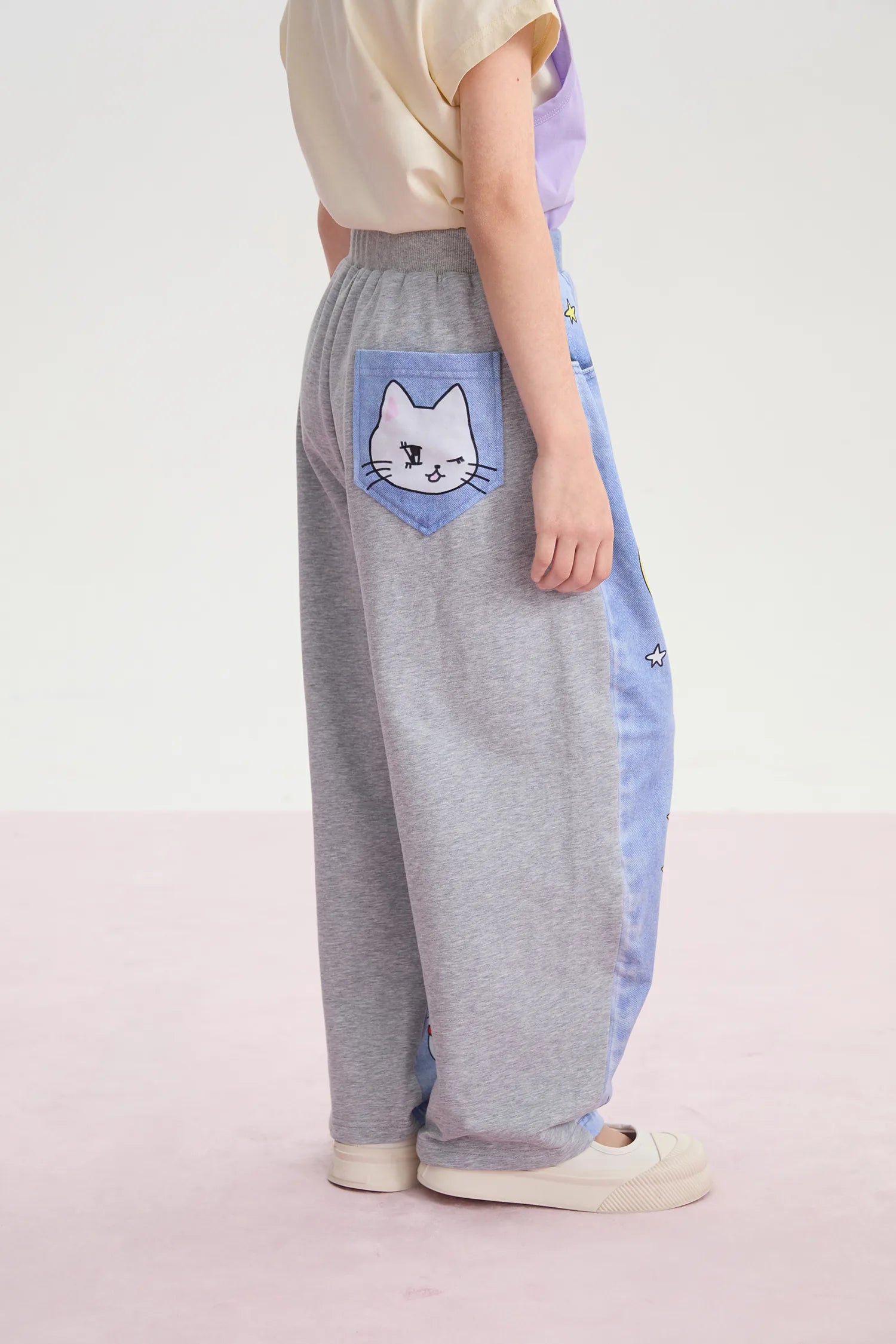 Star Moon Messenger Denim-Look Knit Pants by Poco Blush, image 8