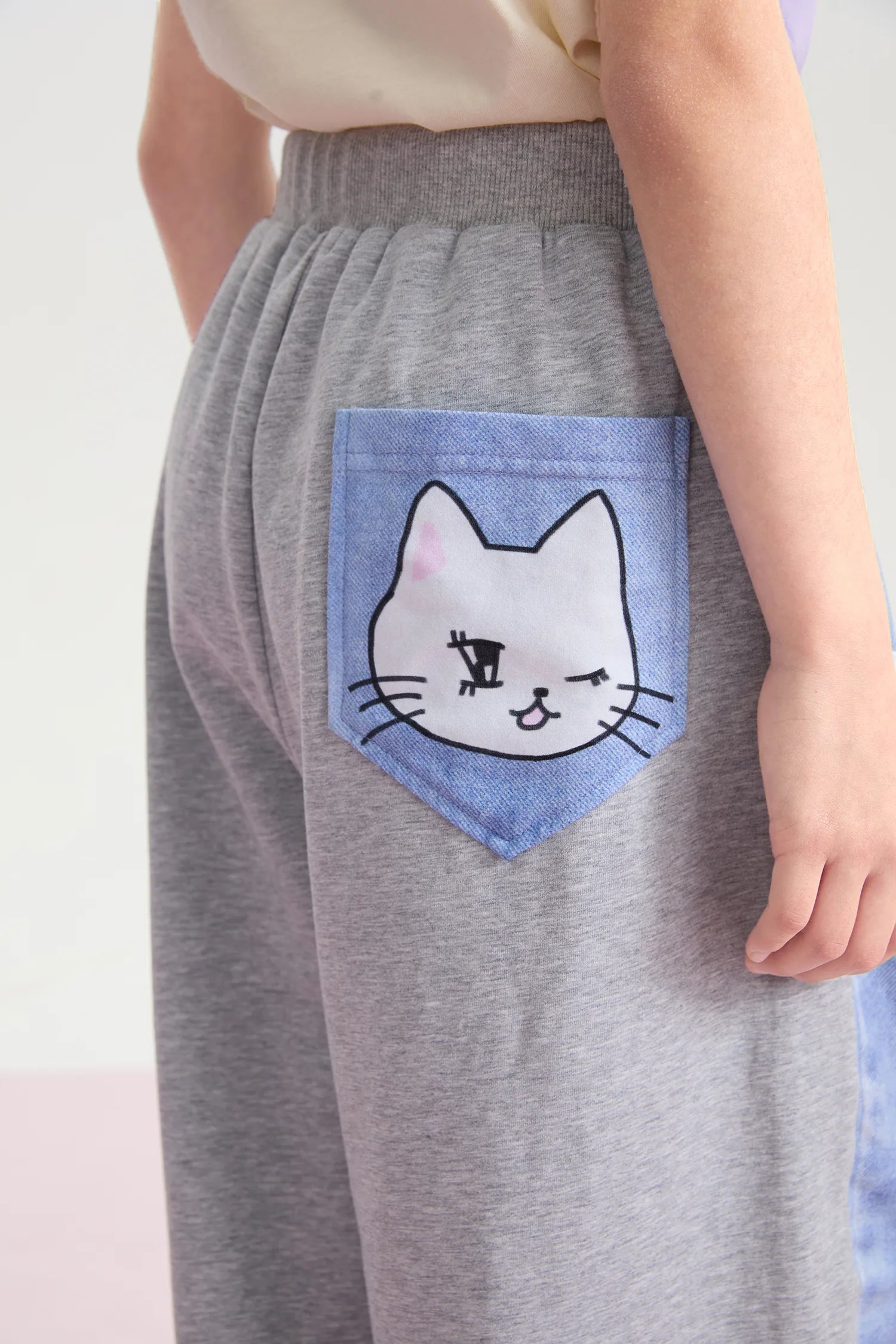 Star Moon Messenger Denim-Look Knit Pants by Poco Blush, image 10