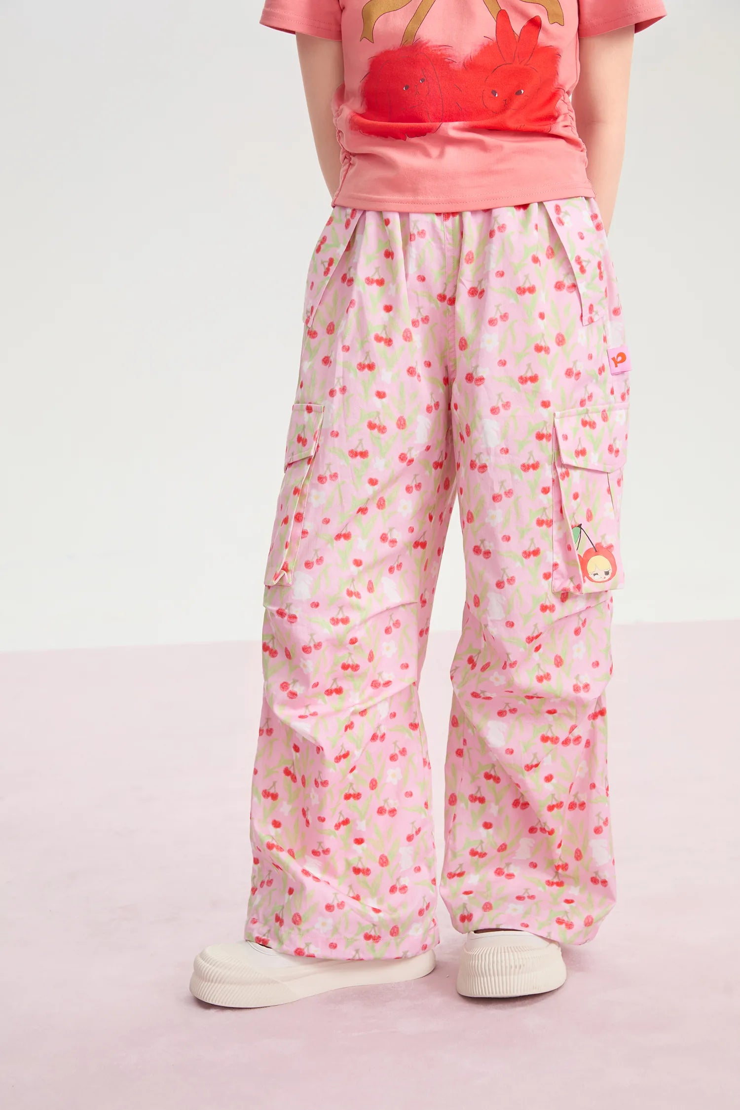 Cherry Meadow Parachute Cargo Pants by Poco Blush, image 4