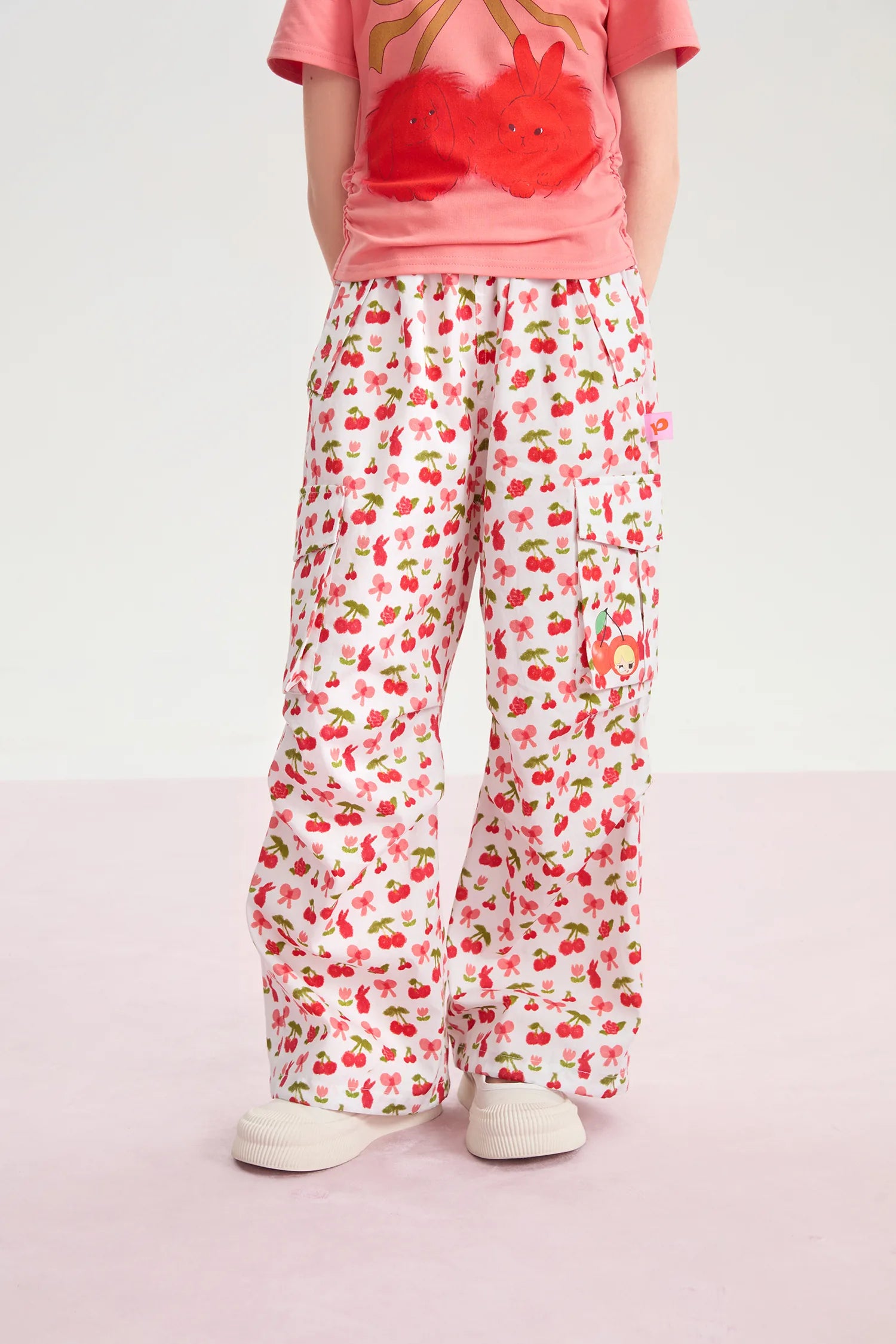 Cherry Meadow Parachute Cargo Pants by Poco Blush, image 3