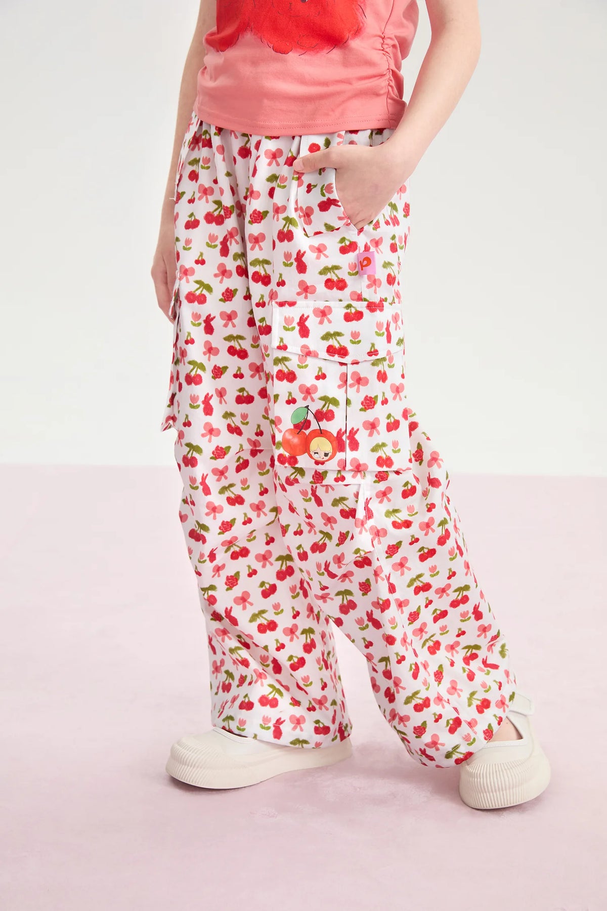 Cherry Meadow Parachute Cargo Pants by Poco Blush, image 11