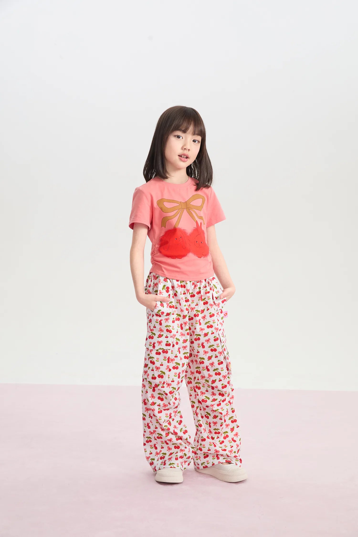 Cherry Bunny Gathered Tee by Poco Blush, image 5