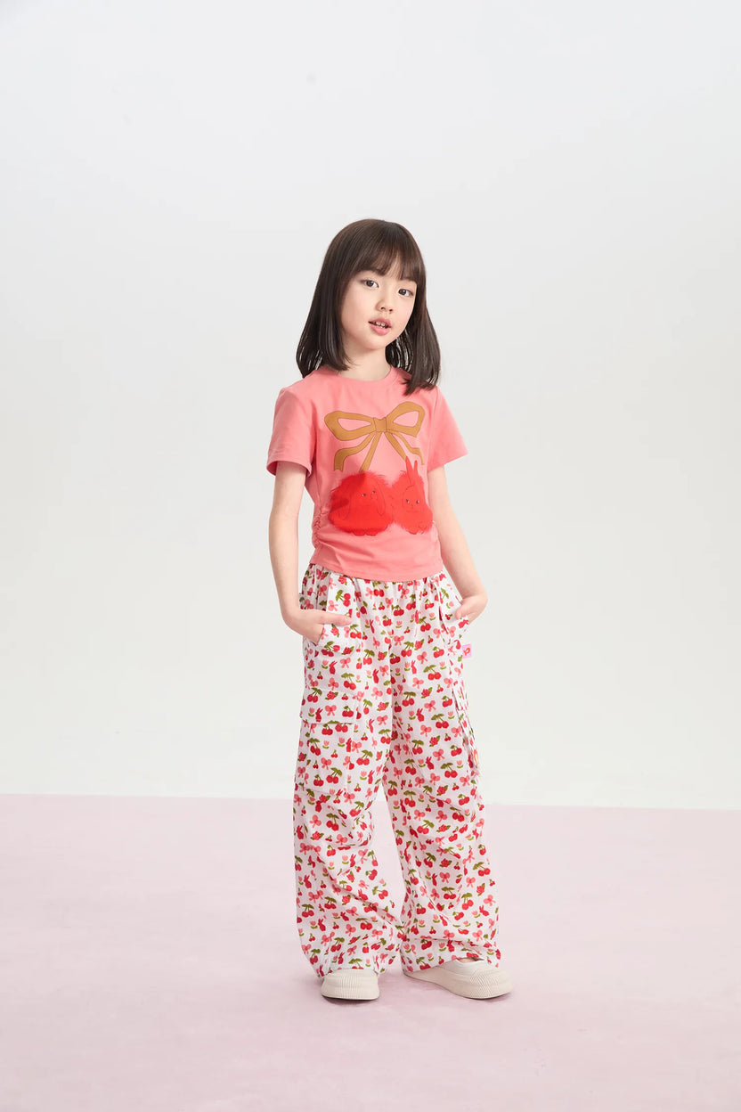 Cherry Bunny Gathered Tee by Poco Blush, image 5