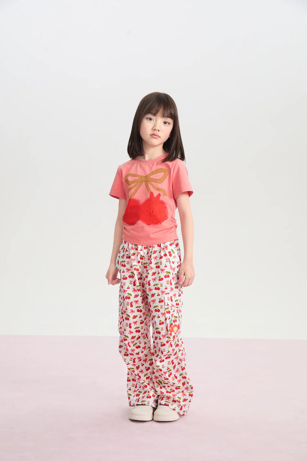 Cherry Bunny Gathered Tee by Poco Blush, image 7