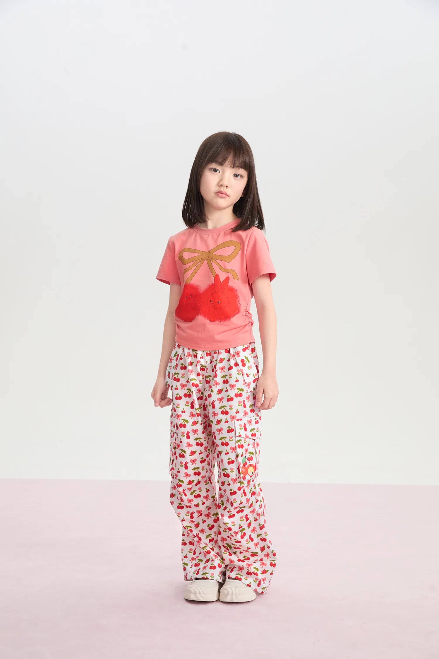 Cherry Bunny Gathered Tee by Poco Blush, image 7