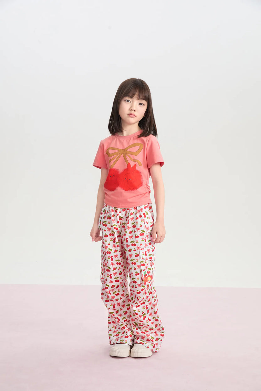 Cherry Bunny Gathered Tee by Poco Blush, image 7