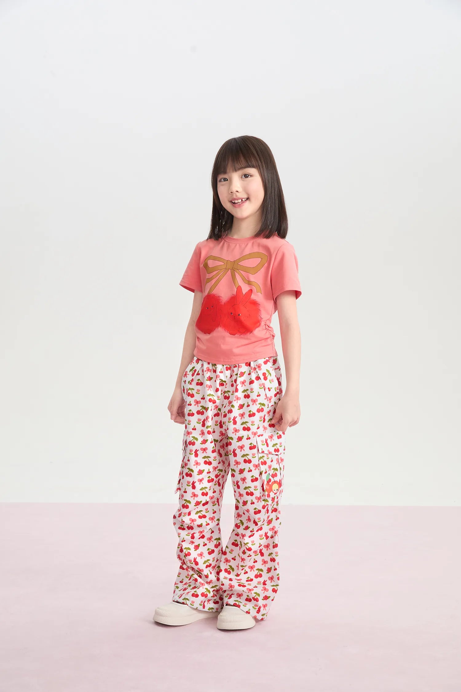 Cherry Bunny Gathered Tee by Poco Blush, image 9