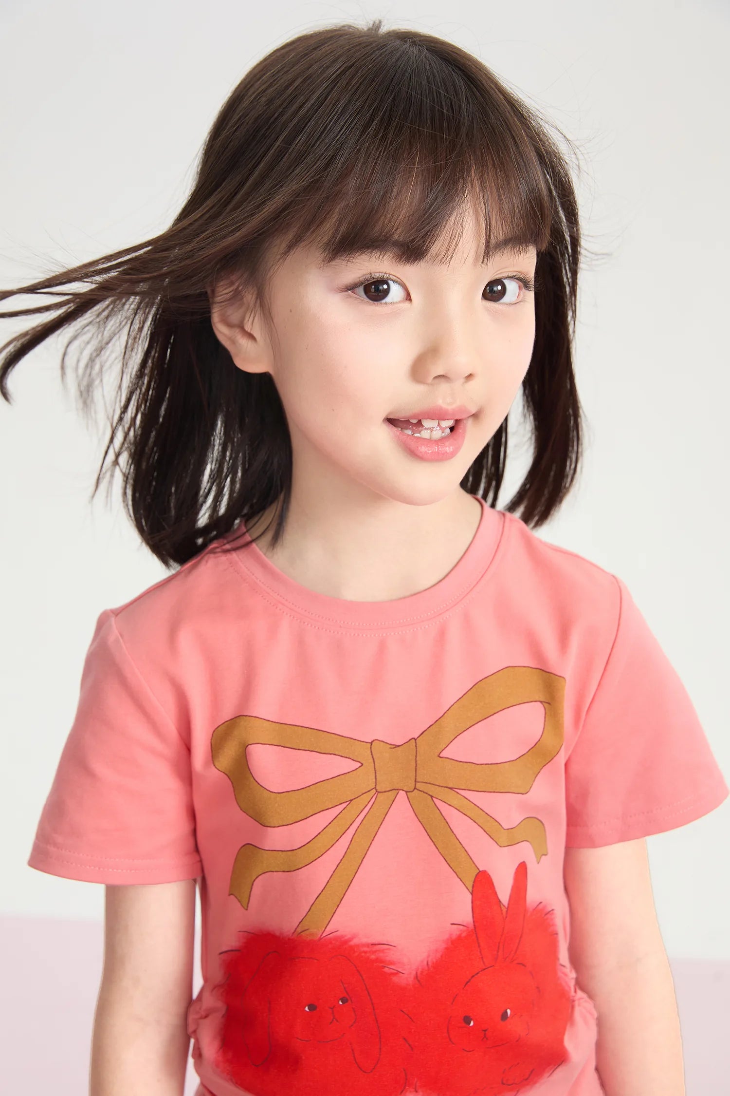 Cherry Bunny Gathered Tee by Poco Blush, image 6