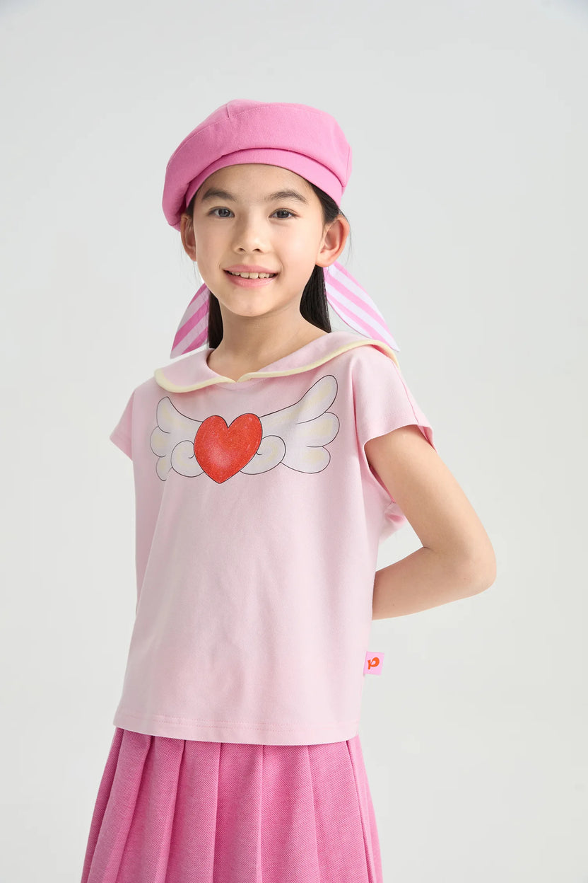 Kitty Warrior Sailor-Collar T-Shirt by Poco Blush, image 6