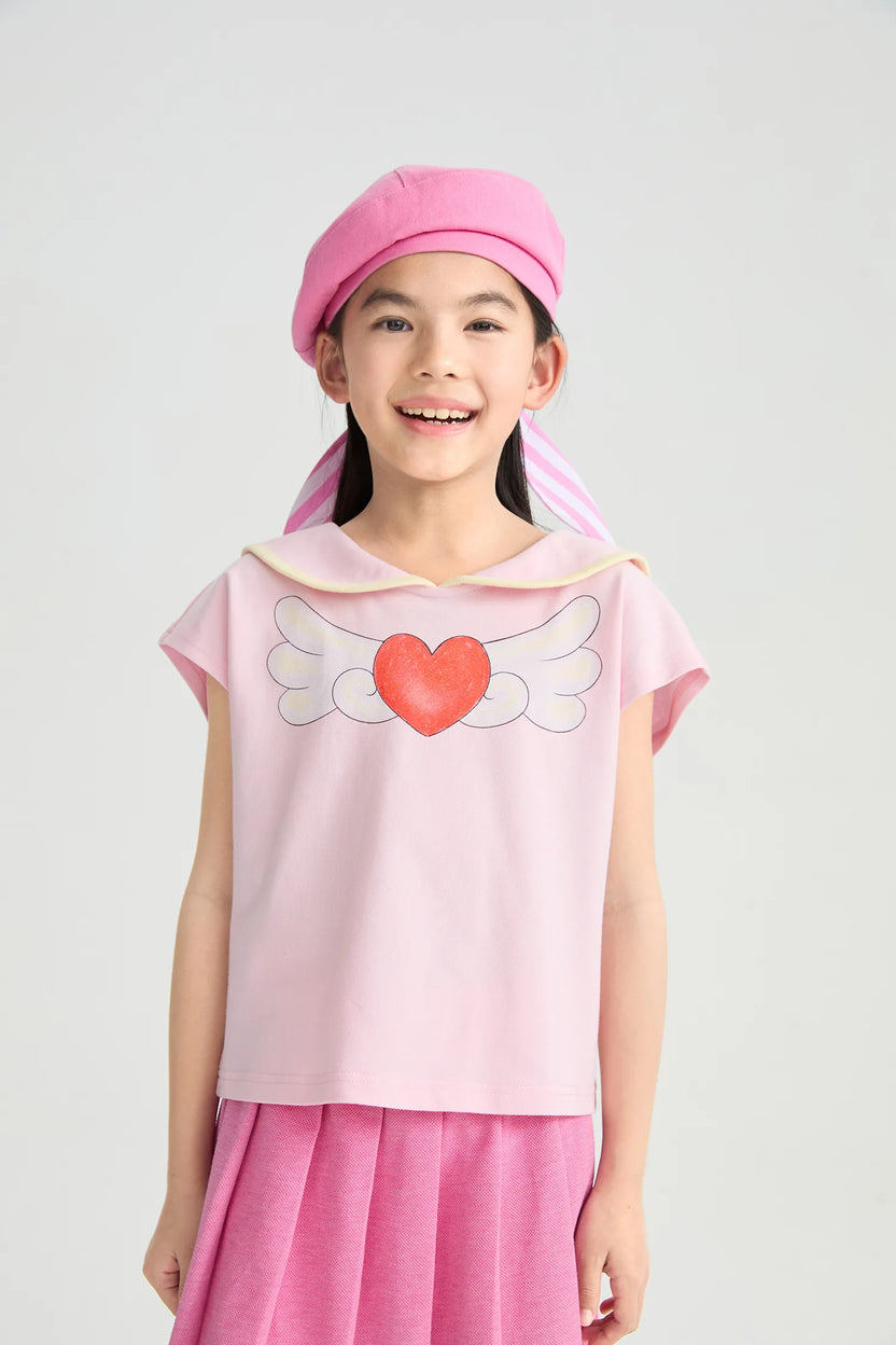 Kitty Warrior Sailor-Collar T-Shirt by Poco Blush, image 4