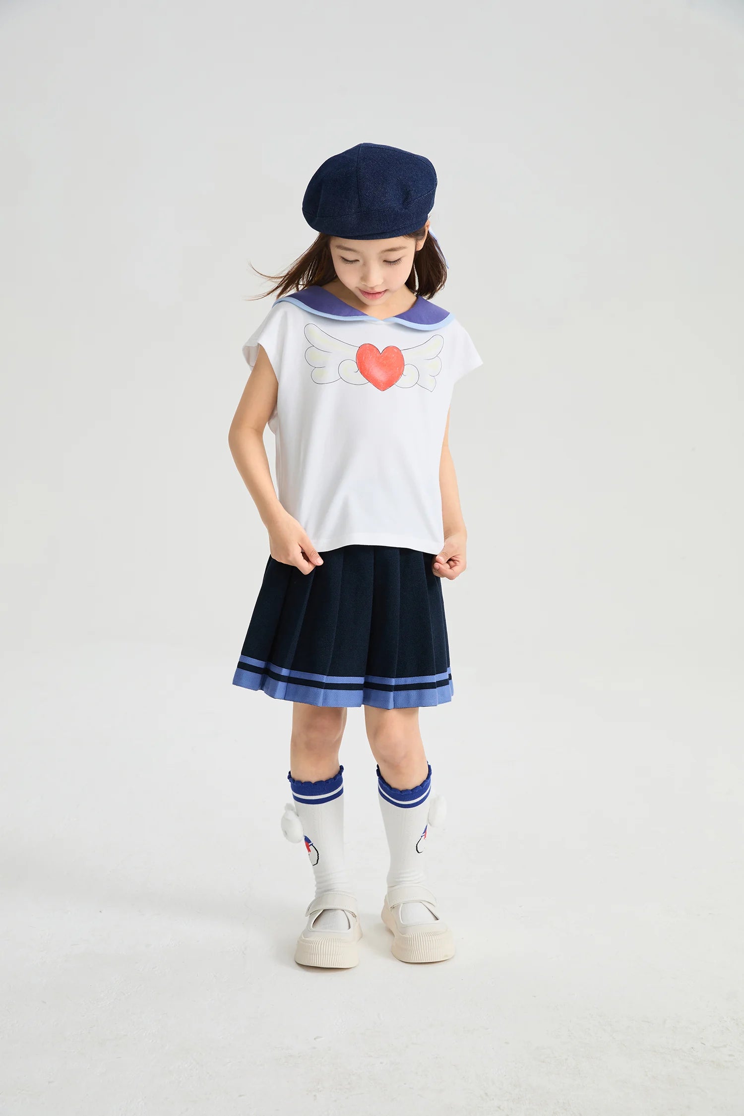 Kitty Warrior Sailor-Collar T-Shirt by Poco Blush, image 9