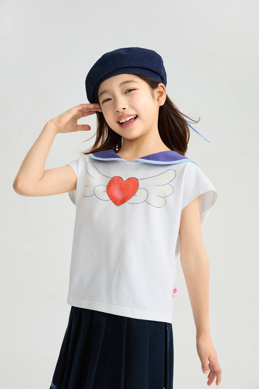 Kitty Warrior Sailor-Collar T-Shirt by Poco Blush, image 5