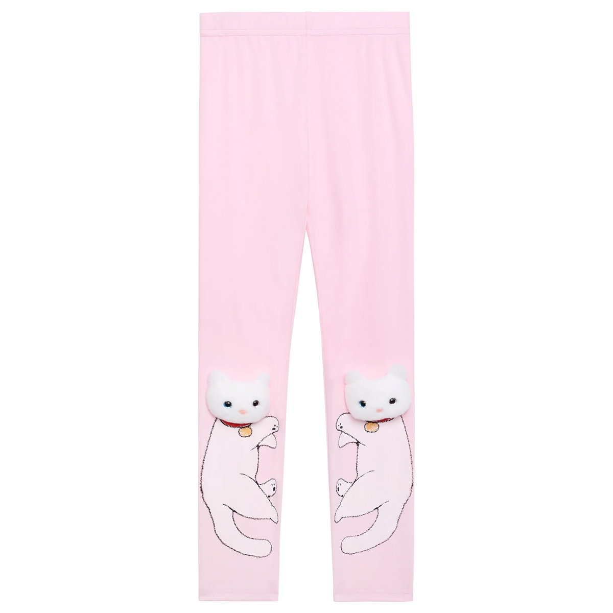 Poco Blush Kitty Warrior Appliqué Printed Leggings Pink