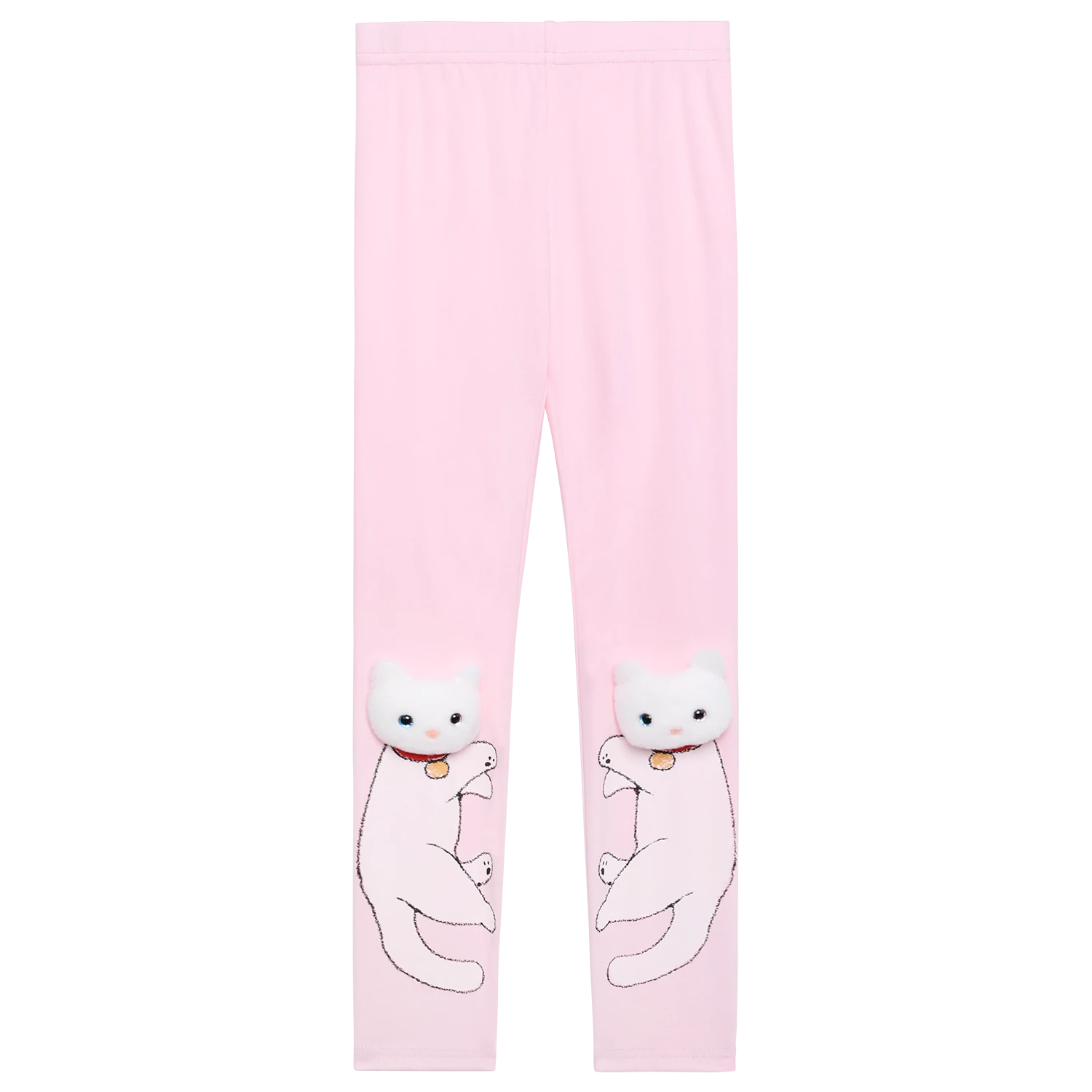 girls leggings, heather grey [63] and candy pink [51], printed artwork, image 2