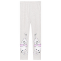 Kitty Warrior Appliqué Printed Leggings in hellgrau meliert und candy pink mit printmotiv