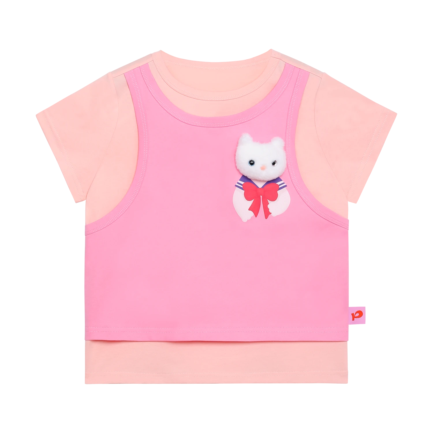Meow Warrior Layered Doll Tee by Poco Blush
