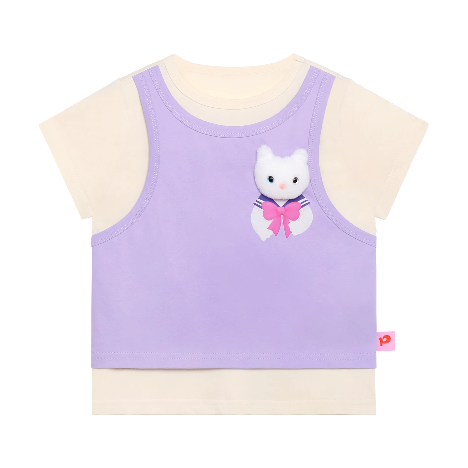 Meow Warrior Layered Doll Tee by Poco Blush, image 2