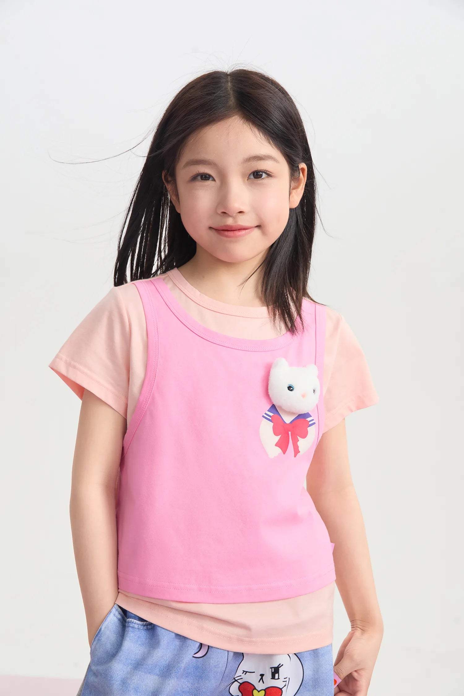 Meow Warrior Layered Doll Tee by Poco Blush, image 3
