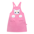 Pocket Cat Washed Denim Pinafore Dress by Poco Blush, image 2