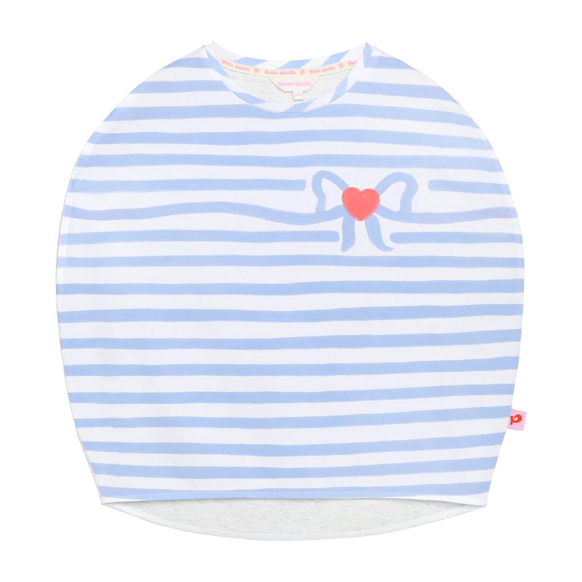 Poco Blush Jumping Stripes Curved Printed T-Shirt Blue