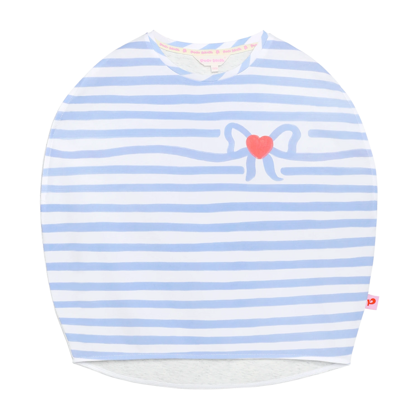 Jumping Stripes Curved Printed T-Shirt by Poco Blush