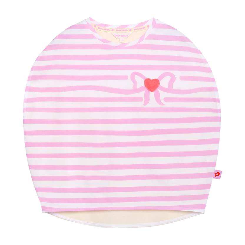 Jumping Stripes Curved Printed T-Shirt by Poco Blush, image 2