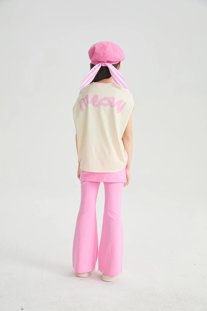 Jumping Stripes Curved Printed T-Shirt by Poco Blush, image 10