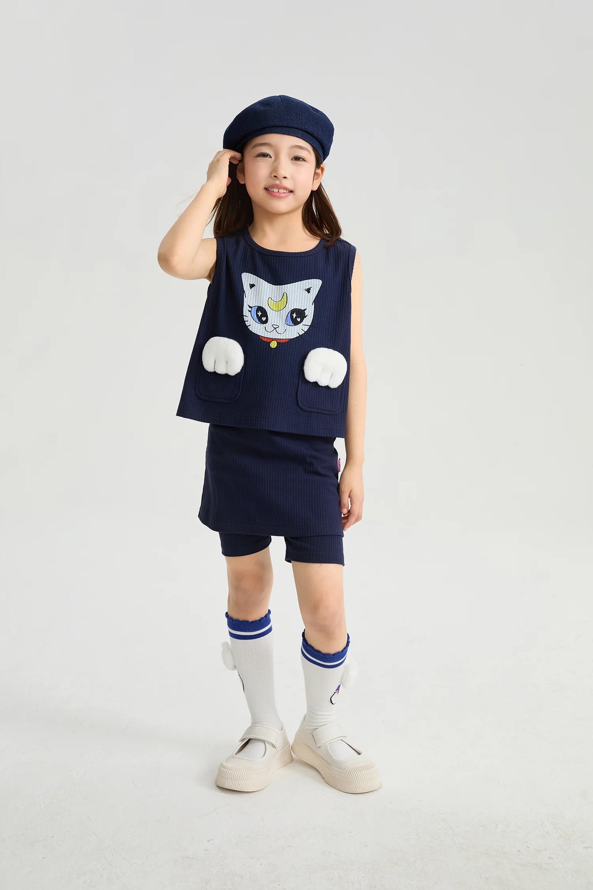 Poco Blush Pocket Cat Knitted Set
