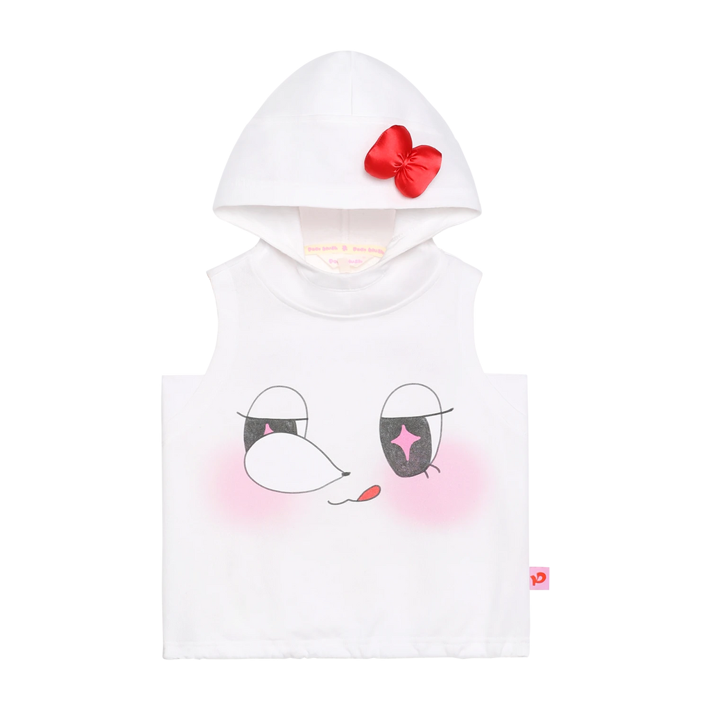 Poco Blush Goodnight Bubble Hooded Printed T-Shirt White