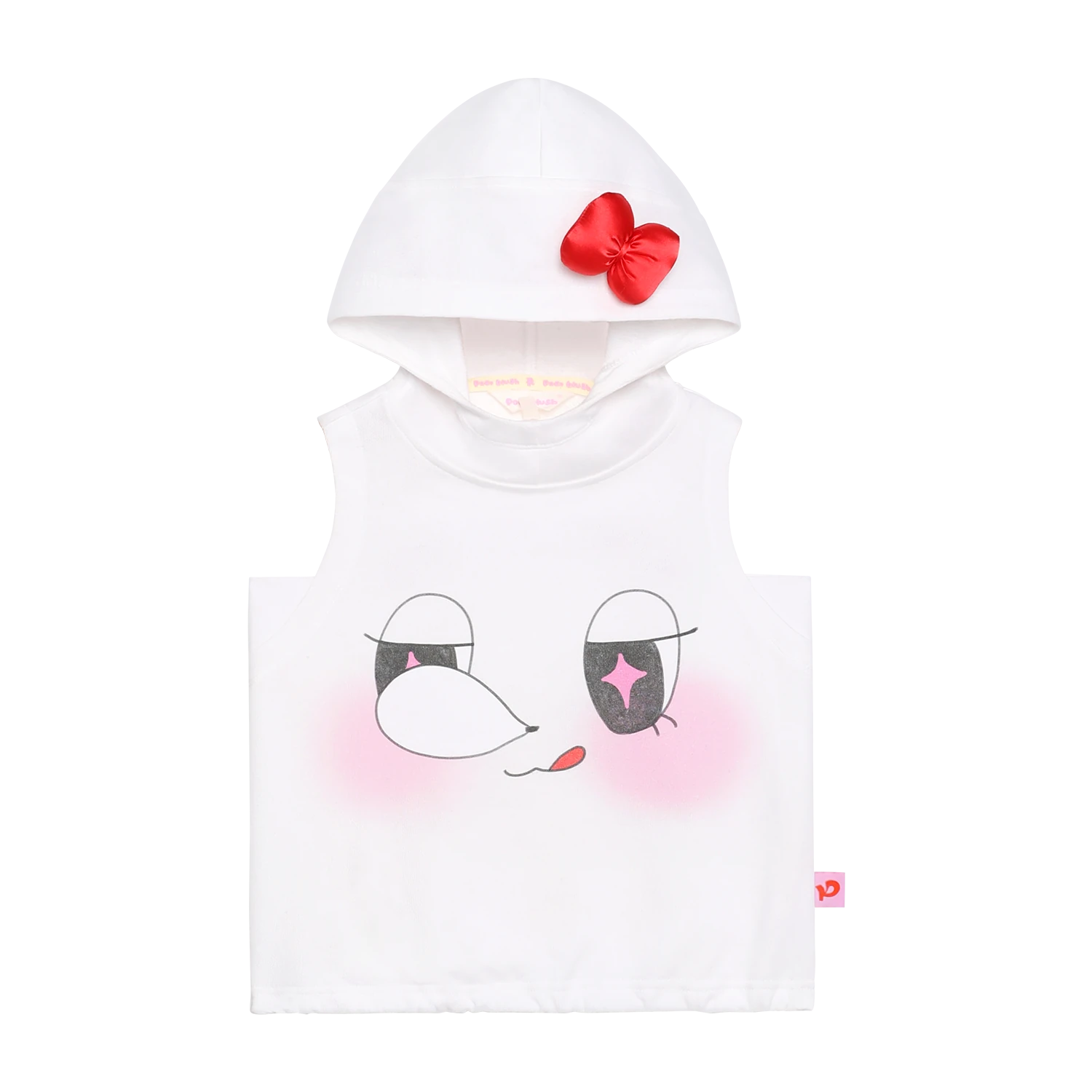 girls t-shirt, candy pink [51] and cream white [03], bubble shape