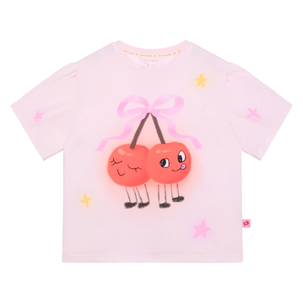 Poco Blush Lucky Cherry Tie-Dye Printed T-Shirt