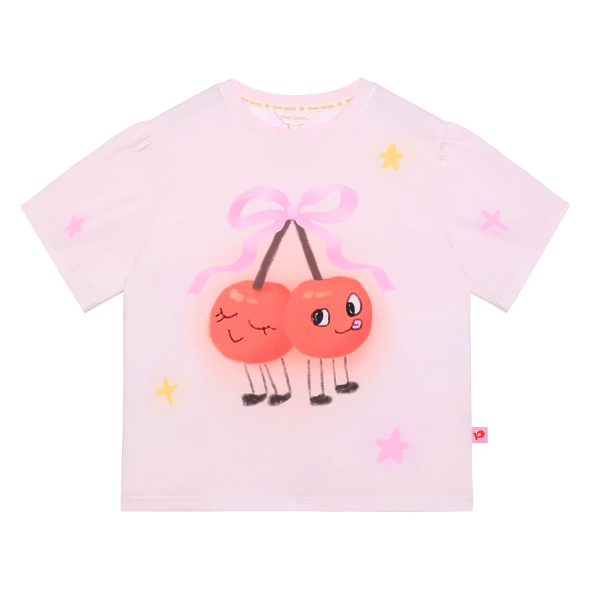 Lucky Cherry Tie-Dye Printed T-Shirt by Poco Blush